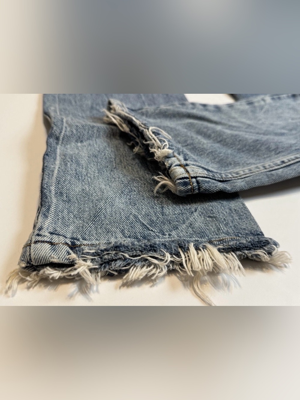 Free People We‎ The Free High-rise Straight Leg Distressed Jeans Size 24 Blue - Picture 3 of 9